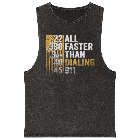 All Faster Than Dialing 911 Mineral Wash Tank Tops