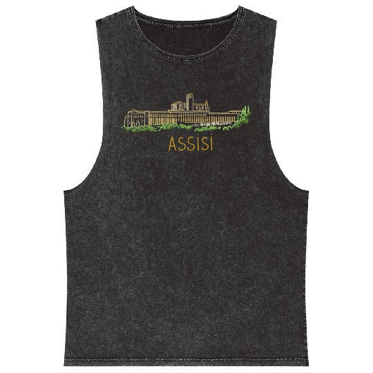 Assisi City Italy Souvenir For Mineral Wash Tank Tops