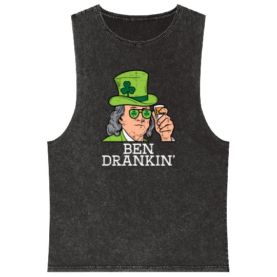 Ben Drankin Saint Paddys St Patric Day Mineral Wash Tank Tops