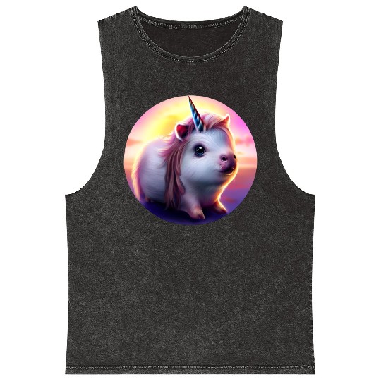 Guinea pig unicorn Mineral Wash Tank Tops