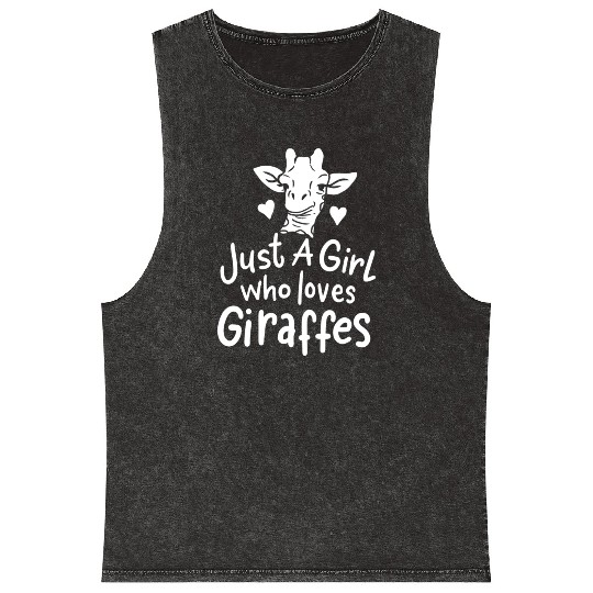 Giraffe African Giraffe Lover Mineral Wash Tank Tops