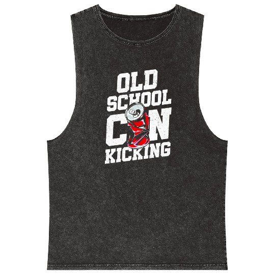 Old School Can Kicking Street Game 90s Kid Mineral Wash Tank Tops