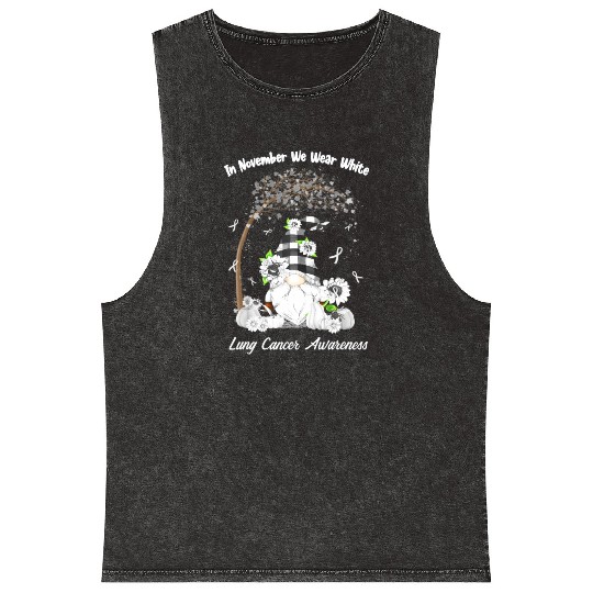 In November We Wear White Lung Cancer Awareness Mineral Wash Tank Tops