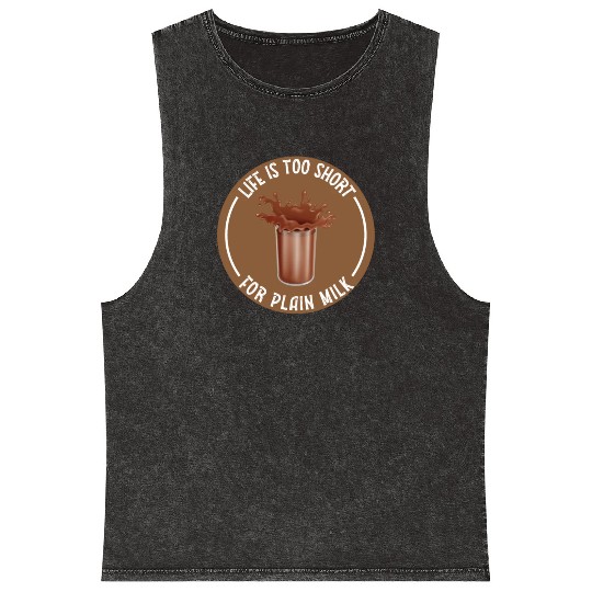 I Love Chocolate Milk Lover Funny Chocolate Milk Mineral Wash Tank Tops