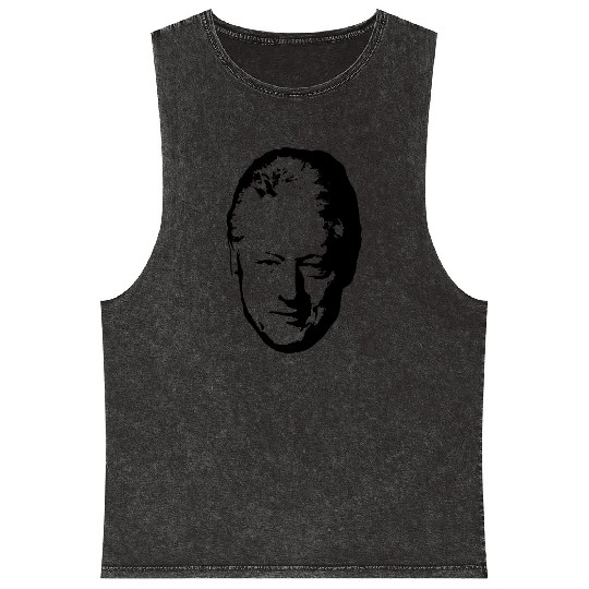 Bill Clinton Black On White Pop Art Mineral Wash Tank Tops