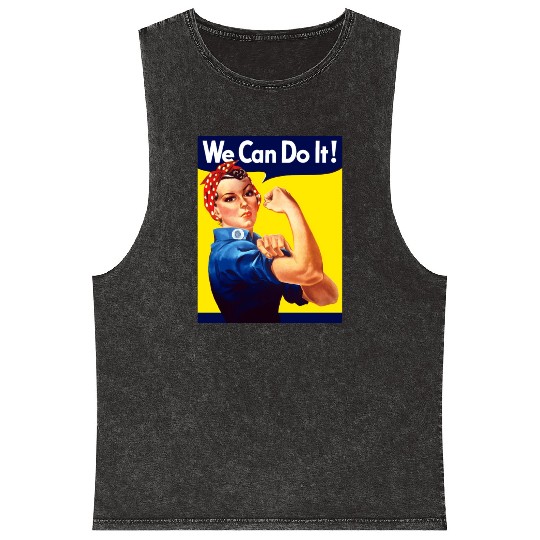 Rosie The Riveter We Can Do It Mineral Wash Tank Tops