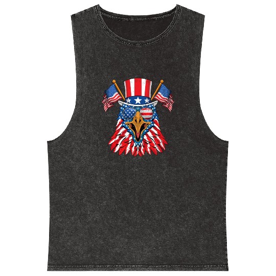 America Eagle USA Patriots American Pride Mineral Wash Tank Tops