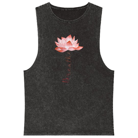 Lotus Yoga Zen Meditation Namaste Mineral Wash Tank Tops