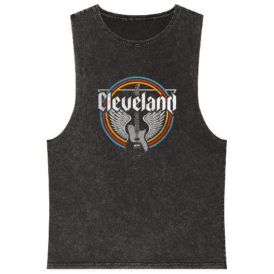 Cleveland Ohio Rock Music Mineral Wash Tank Tops