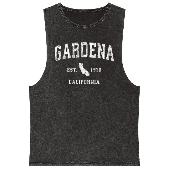 Gardena California Ca Athletic Sports Mineral Wash Tank Tops