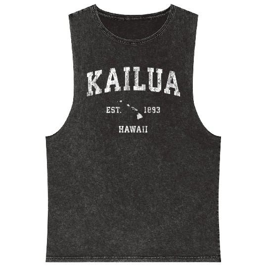 Kailua Hawaii Hi Athletic Sports Mineral Wash Tank Tops