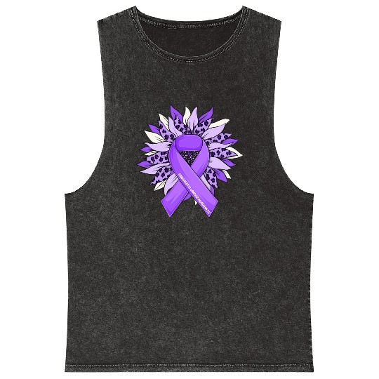 Pancreatic Cancer Sunflower Pancreatic Cancer Mineral Wash Tank Tops