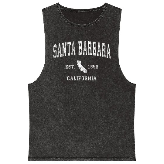 Santa Barbara California Ca Athletic Sports Mineral Wash Tank Tops
