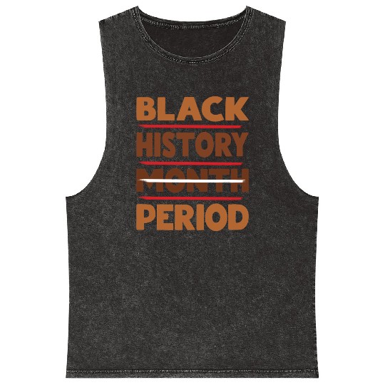 Black History Month Period Melanin Mineral Wash Tank Tops