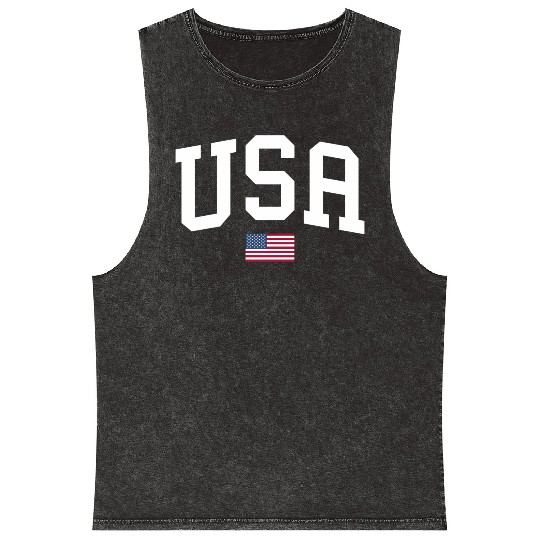 Usa Patriotic American Flag July 4Th Mineral Wash Tank Tops