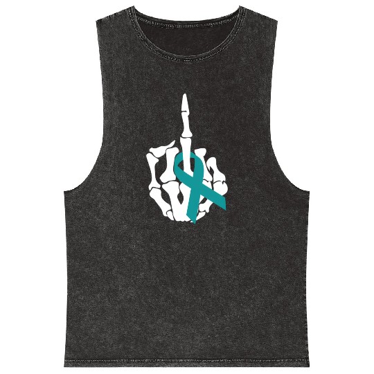 Fuck Ovarian Cancer Middle Finger Ovarian Cancer A Mineral Wash Tank Tops
