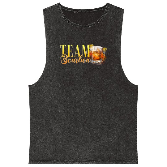 Team Bourbon Stag Party Women Bartender Mineral Wash Tank Tops