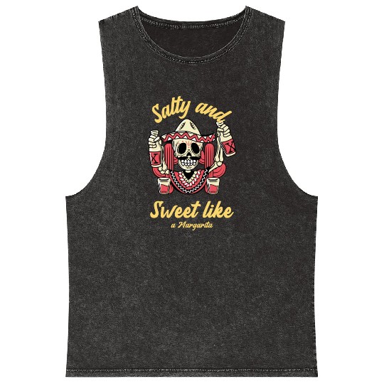 Sweet And Salty Like A Margarita Mineral Wash Tank Tops