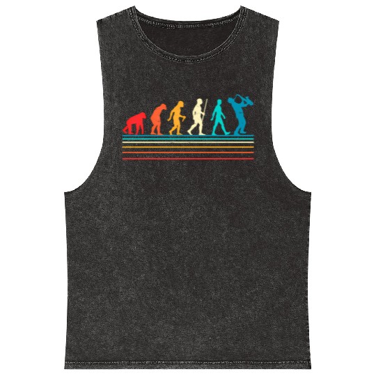 Saxophone Retro Vintage Evolution Of Mineral Wash Tank Tops