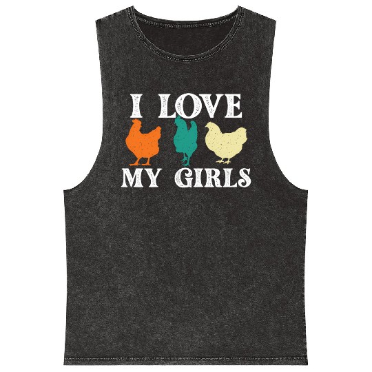 I Love My Chicken Farm Animal Farmyard Mineral Wash Tank Tops