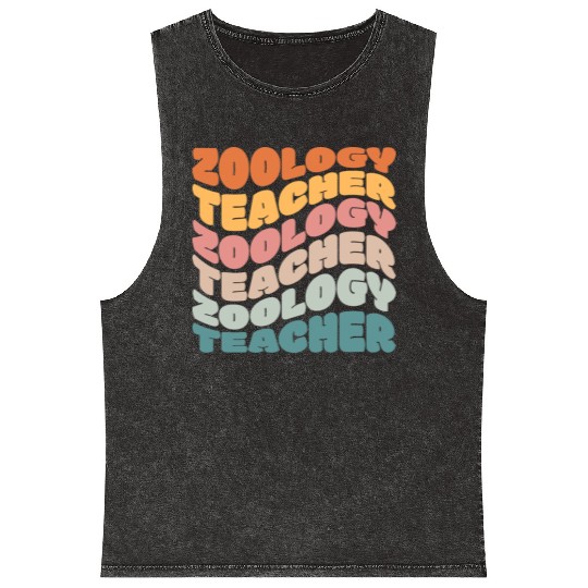 Zoology Teacher Vintage Retro Mineral Wash Tank Tops