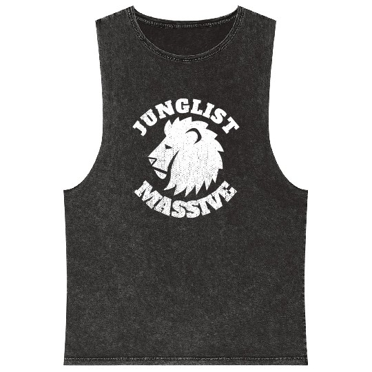Junglist Music DnB EDM Drum N Bass Lion Mineral Wash Tank Tops
