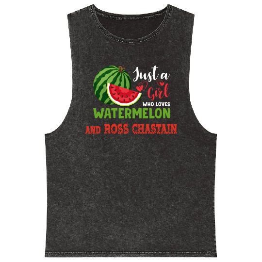 Just A Who Loves Watermelon And Ross Chastain Mineral Wash Tank Tops