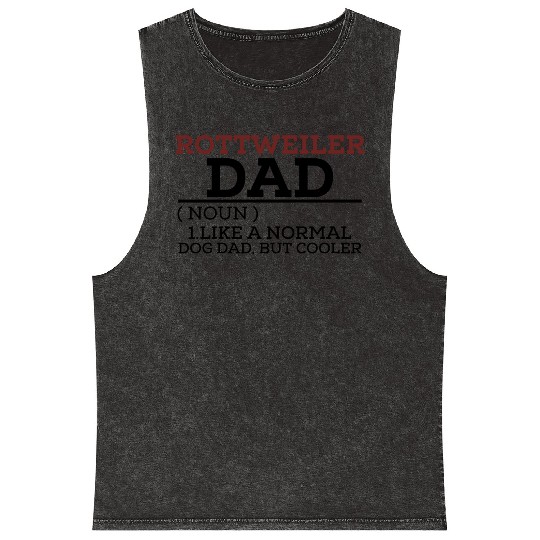 Rottweiler Dad Mineral Wash Tank Tops