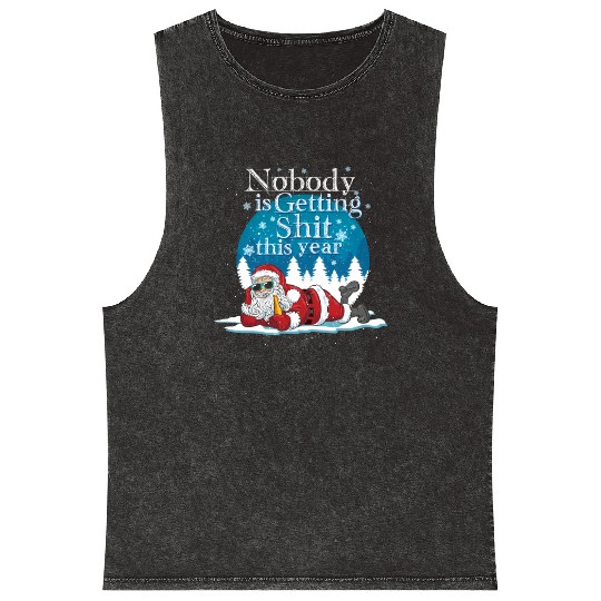 Santa 2020 Claus Ugly Bad Santa Mineral Wash Tank Tops