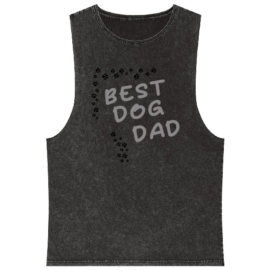 BEST DOG DAD Mineral Wash Tank Tops