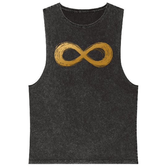 Golden Infinity Neurodiversity Symbol Autism Aware Mineral Wash Tank Tops