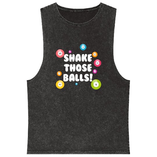 Bingo Lucky Player Ladies Bingo Mineral Wash Tank Tops
