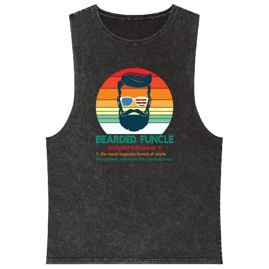 Bearded Funcle Definition Uncle Mineral Wash Tank Tops