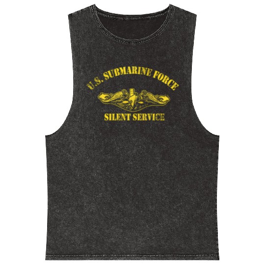 Us Submarine Force Silent Service Veteran Submarin Mineral Wash Tank Tops