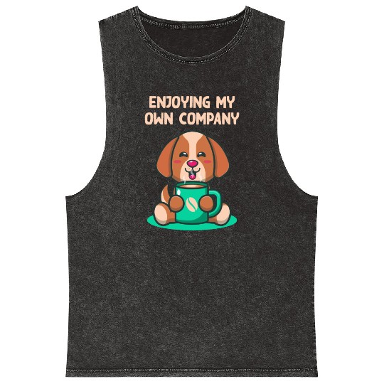 Enjoying My Own Company Sarcastic Introvert Sarcas Mineral Wash Tank Tops