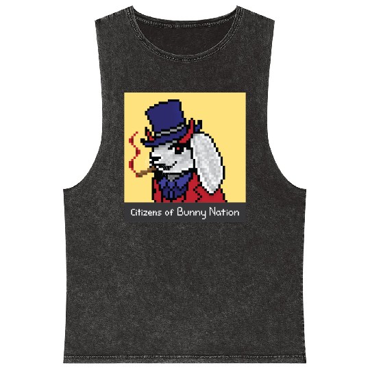 Citizens of Bunny Nation NFT #54 Artwork Mineral Wash Tank Tops