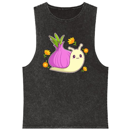 Aesthetic Kawaii Onion Mineral Wash Tank Tops