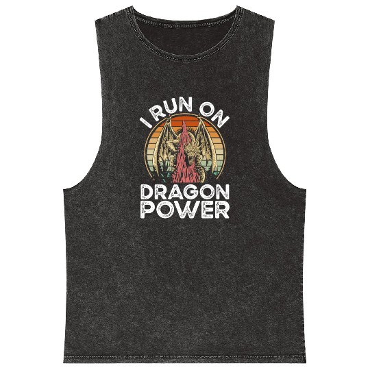 I run on dragon power Mineral Wash Tank Tops