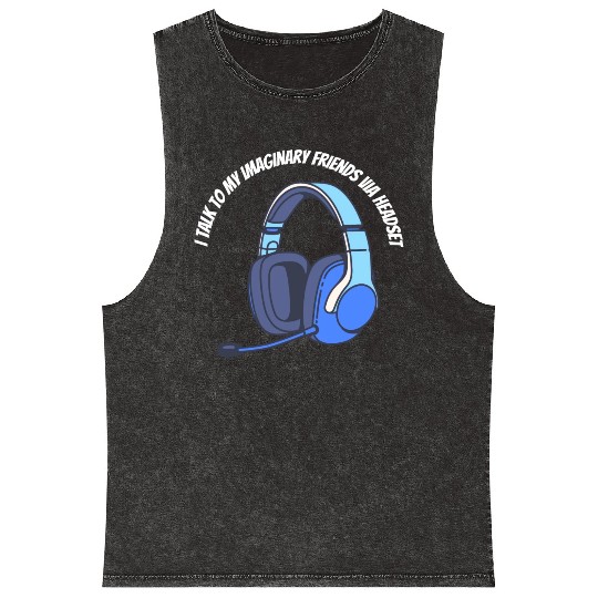 Gamer Imaginary Friends Mineral Wash Tank Tops