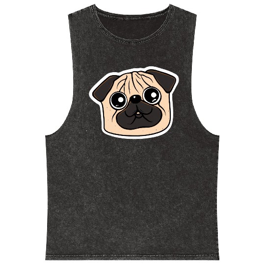 Cutest Pug Vintage Dog Lover Puppy Retro Mineral Wash Tank Tops