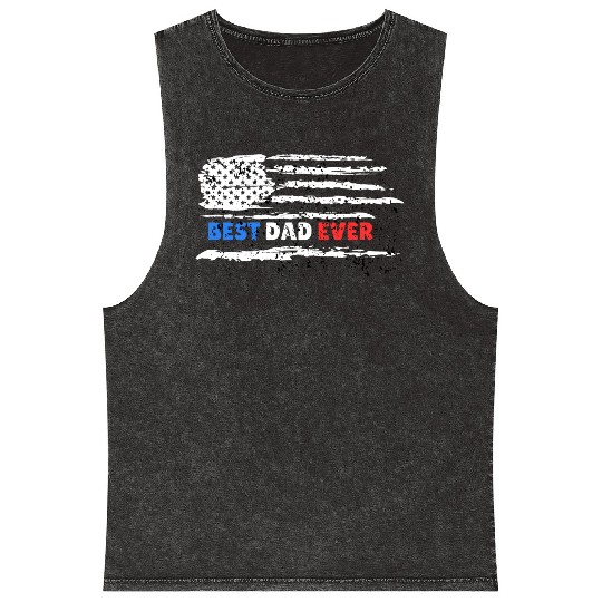Father's day Best dad ever with US american Mineral Wash Tank Tops