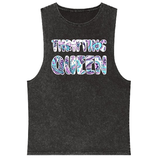 Thrifting Queen paisley Mineral Wash Tank Tops