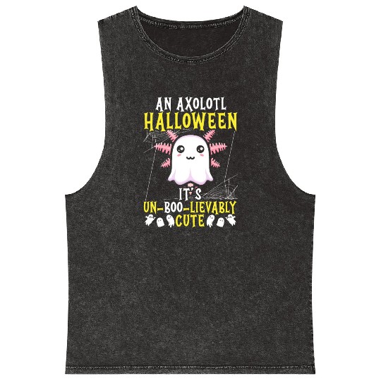Axolotl Halloween Trick Or Treat Amphibian Axolotl Mineral Wash Tank Tops