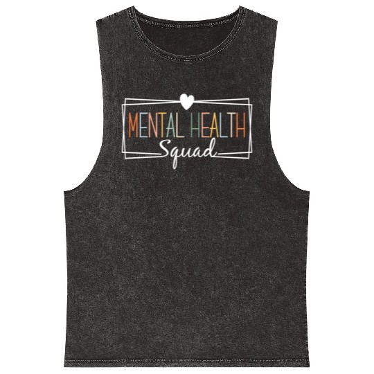 Mental Health Squad Brain Illness Mental Health Mineral Wash Tank Tops
