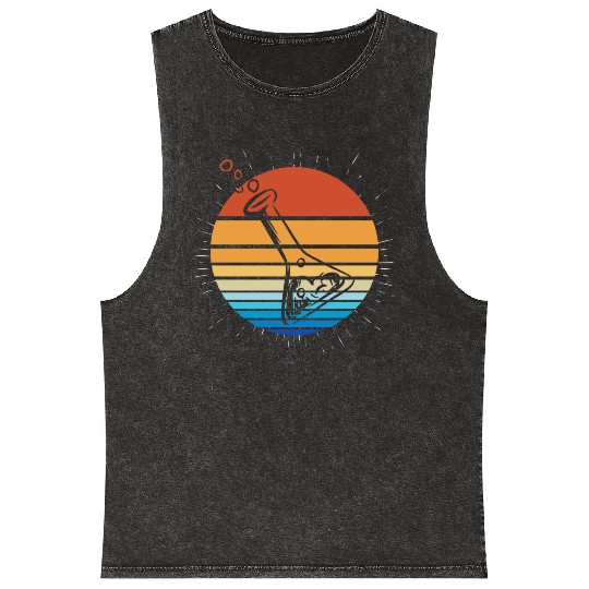 Science Chemist Chemistry Sunset Laboratory Flask Mineral Wash Tank Tops