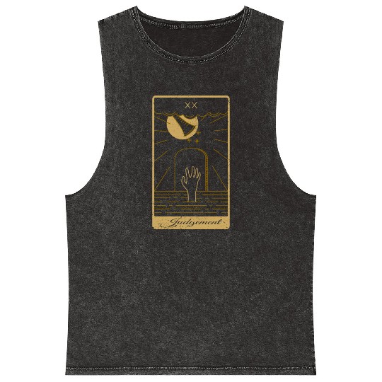 Tarot Card Judgement Occult Gothic Halloween Mineral Wash Tank Tops
