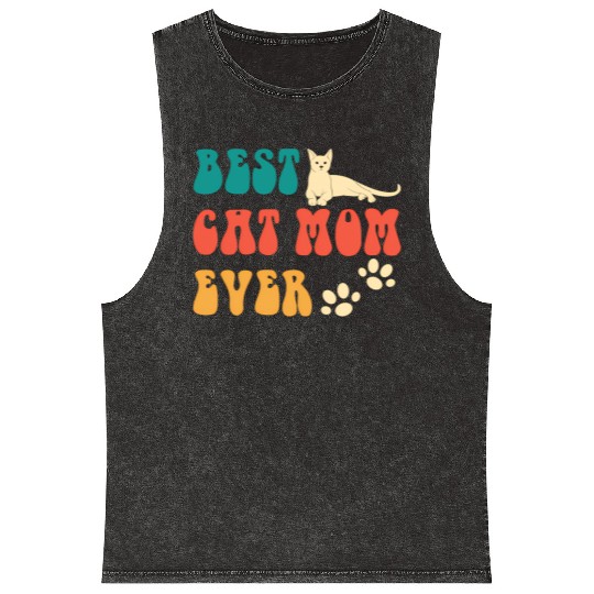 Best Cat Mom Ever Mothers Day - Cat For Mineral Wash Tank Tops