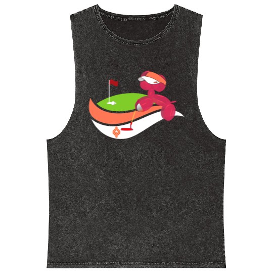 Summer Golf Balloon Dog Mineral Wash Tank Tops