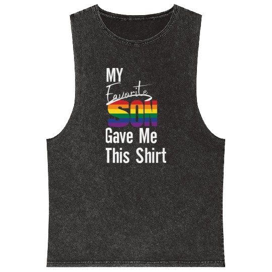 My Favorite Son Gave Me This Mineral Wash Tank Tops Pride Rainbow F