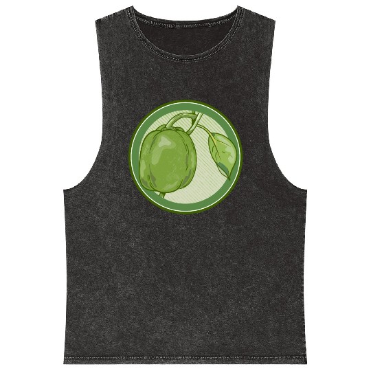 Green Bell Pepper Mineral Wash Tank Tops